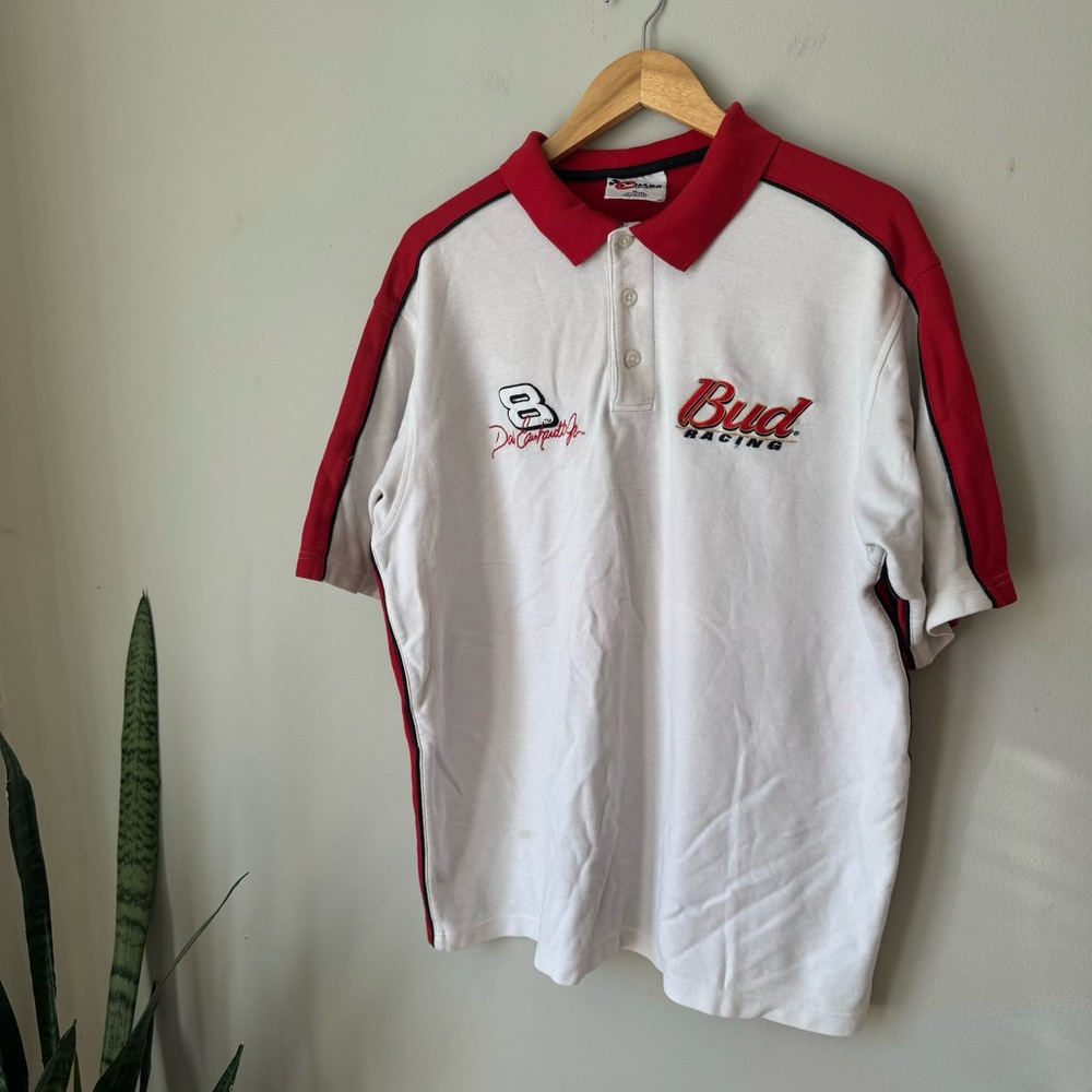 Vintage NASCAR Dale Earnhardt Jr. Bud Racing Polo Shirt